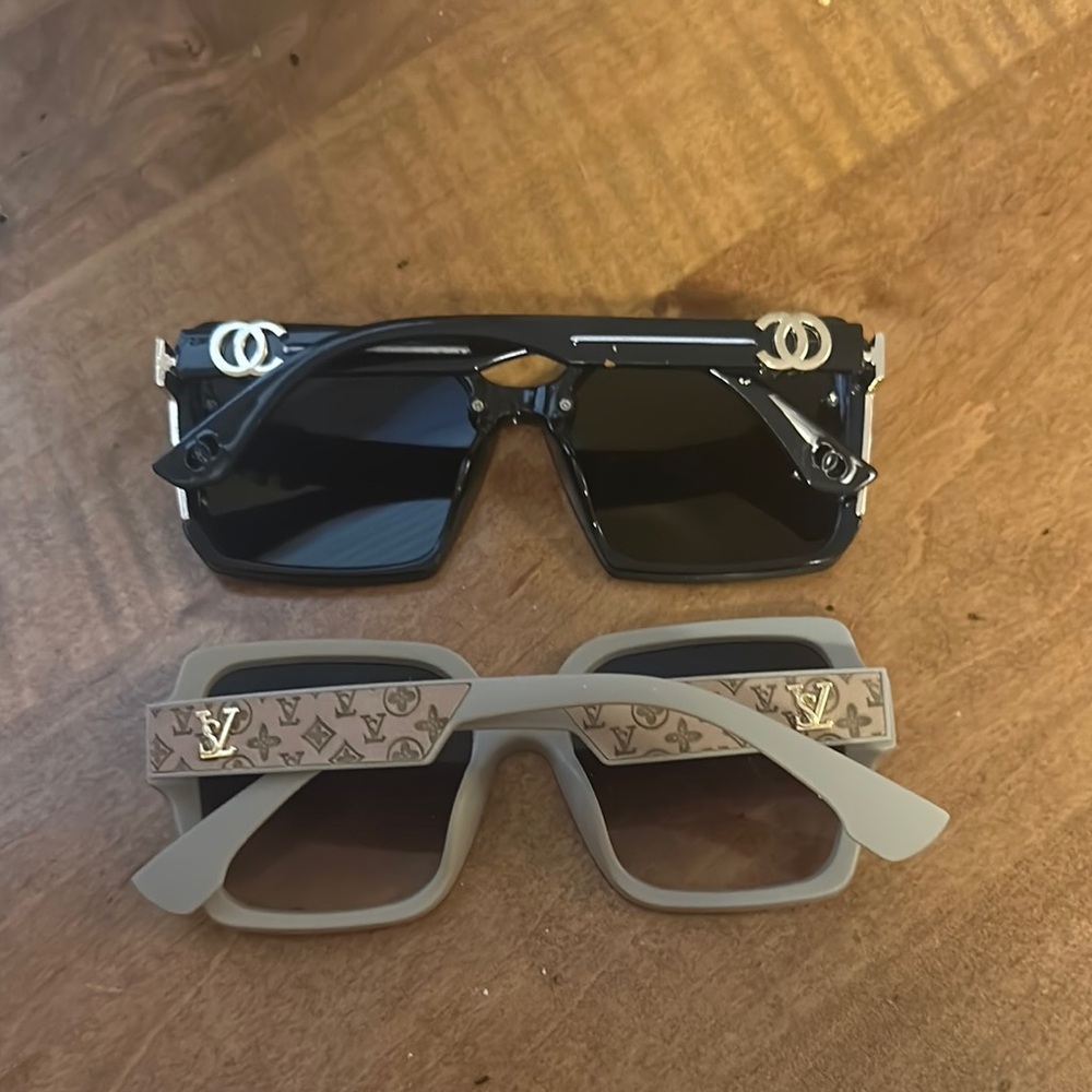 Stylish Black and Cream Sunglasses Two Pairs - Picture 2 of 3